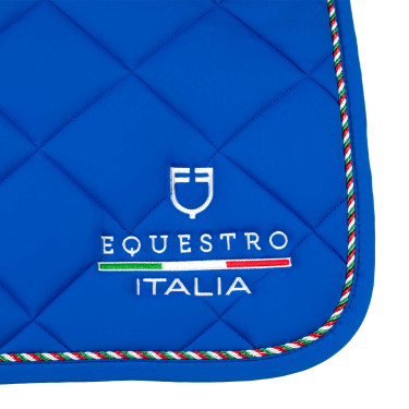 Tapis de saut Equestro x FISE avec liseré drapeau italien Bleu de savoie