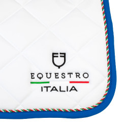Tapis de saut Equestro x FISE avec liseré drapeau italien Blanc / bleu de savoie Tapis de saut Equestro x FISE avec liseré drapeau italien Blanc / bleu de savoie
