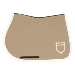 Gestepte Equestro springdeken Wave in technische stof Oxford tan / antiek wit Gestepte Equestro springdeken Wave in technische stof Oxford tan / antiek wit