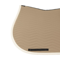 Tapis de saut Equestro matelassé Wave en tissu technique Oxford tan / blanc antique Tapis de saut Equestro matelassé Wave en tissu technique Oxford tan / blanc antique