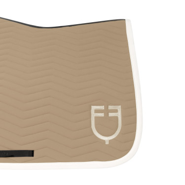 Gestepte Equestro springdeken Wave in technische stof Oxford tan / antiek wit