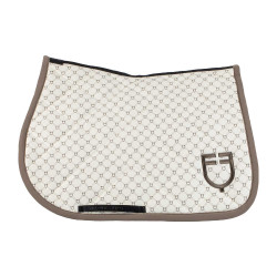 Equestro springzadeldoek met monogramprint Antiek wit / walnoot Equestro springzadeldoek met monogramprint Antiek wit / walnoot
