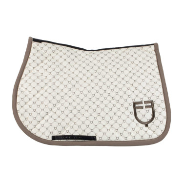 Equestro springzadeldoek met monogramprint Antiek wit / walnoot Equestro springzadeldoek met monogramprint Antiek wit / walnoot