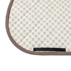 Equestro springzadeldoek met monogramprint Antiek wit / walnoot Equestro springzadeldoek met monogramprint Antiek wit / walnoot