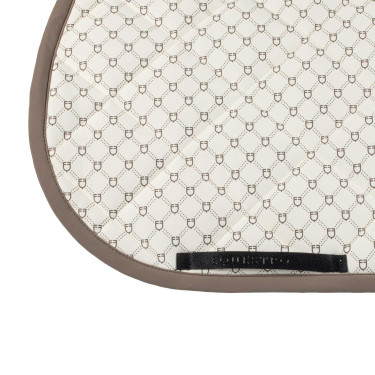 Tapis de saut Equestro imprimé monogramme Blanc antique / walnut