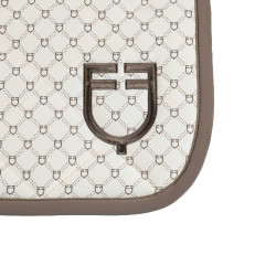 Equestro springzadeldoek met monogramprint Antiek wit / walnoot Equestro springzadeldoek met monogramprint Antiek wit / walnoot