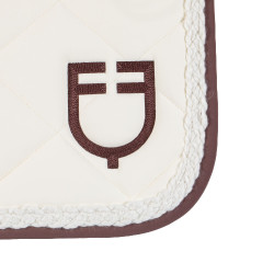 Tapis de saut Equestro à cordon tressé Blanc antique / marron