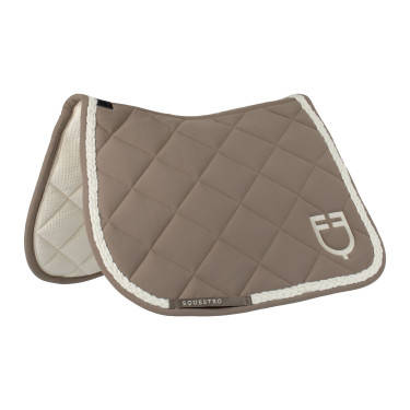 Tapis de saut Equestro à cordon tressé Walnut / blanc antique Marron