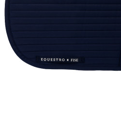 Dressuurzadeldek Equestro x FISE met geborduurd logo Marineblazer Marineblauw