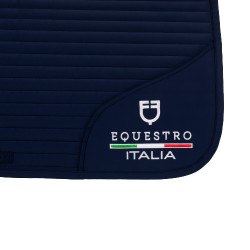 Dressuurzadeldek Equestro x FISE met geborduurd logo Marineblazer Marineblauw