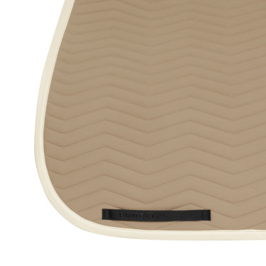 Tapis de dressage Equestro matelassé Wave en tissu technique Oxford tan / blanc antique