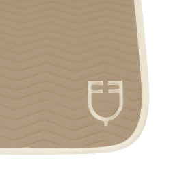 Tapis de dressage Equestro matelassé Wave en tissu technique Oxford tan / blanc antique