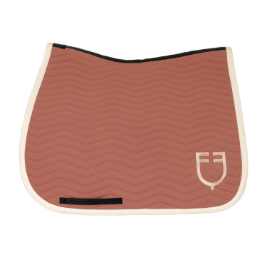 Tapis de dressage Equestro matelassé Wave en tissu technique Redwood / blanc antique Rouge
