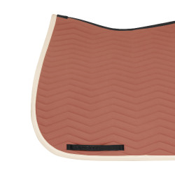 Tapis de dressage Equestro matelassé Wave en tissu technique Redwood / blanc antique Rouge