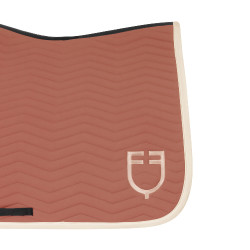 Tapis de dressage Equestro matelassé Wave en tissu technique Redwood / blanc antique Rouge
