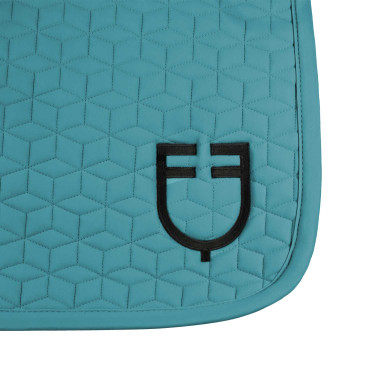 Tapis de dressage Equestro matelassé cube Pétrole Bleu