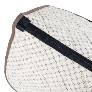 Tapis de dressage Equestro imprimé monogramme Blanc antique / walnut