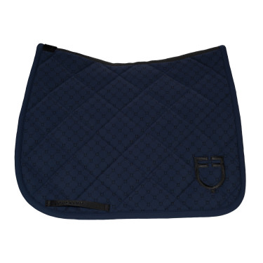 Tapis de dressage Equestro imprimé monogramme Marine blazer / noir Bleu marine