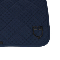 Tapis de dressage Equestro imprimé monogramme Marine blazer / noir Bleu marine