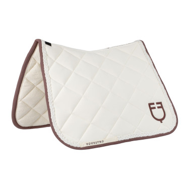 Tapis de dressage Equestro à cordon tressé Blanc antique / marron Tapis de dressage Equestro à cordon tressé Blanc antique / marron