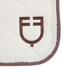 Tapis de dressage Equestro à cordon tressé Blanc antique / marron Tapis de dressage Equestro à cordon tressé Blanc antique / marron