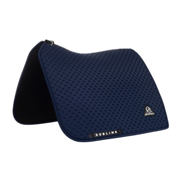 Tapis de dressage Acavallo Sublime en tissu technique à pois Marine Bleu marine