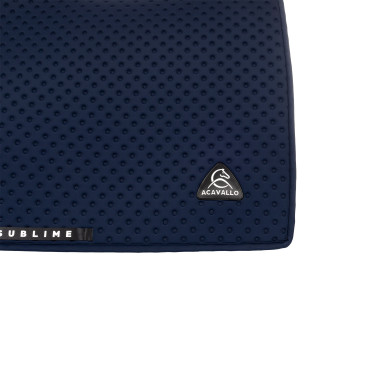 Tapis de dressage Acavallo Sublime en tissu technique à pois Marine Bleu marine