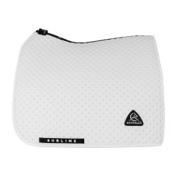 Tapis de dressage Acavallo Sublime en tissu technique à pois Blanc