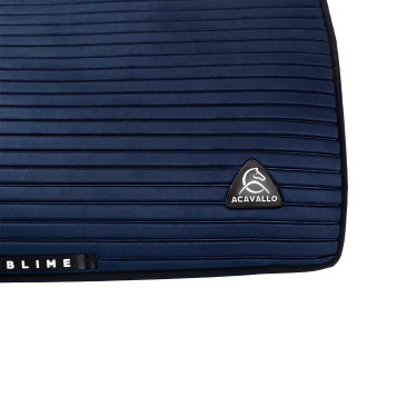 Tapis de dressage Acavallo Sublime en daim à bandes Marine Bleu marine