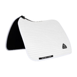 Tapis de dressage Acavallo Sublime en daim à bandes Blanc