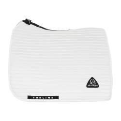 Tapis de dressage Acavallo Sublime en daim à bandes Blanc