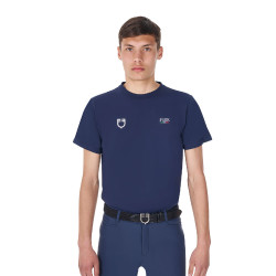 T-shirt homme Equestro x FISE coupe slim manches courtes Marine blazer Bleu marine