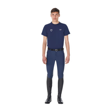 Heren T-shirt Equestro x FISE slim fit met korte mouwen Marineblazer Marineblauw Heren T-shirt Equestro x FISE slim fit met korte mouwen Marineblazer Marineblauw