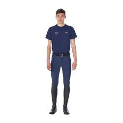 T-shirt homme Equestro x FISE coupe slim manches courtes Marine blazer Bleu marine