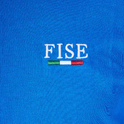 T-shirt homme Equestro x FISE coupe slim manches courtes Bleu de savoie