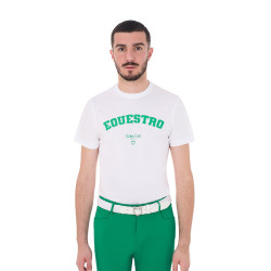 T-shirt homme Equestro Horse Club en coton manches courtes Blanc T-shirt homme Equestro Horse Club en coton manches courtes Blanc
