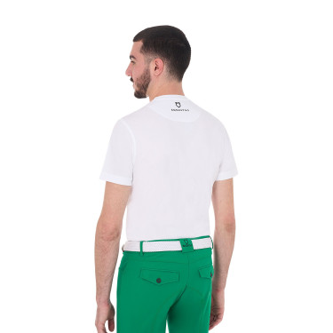 Heren T-shirt Equestro Horse Club van katoen met korte mouwen Wit Heren T-shirt Equestro Horse Club van katoen met korte mouwen Wit