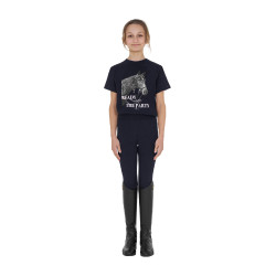 T-shirt fille Equestro Ready To The Party en coton avec strass manches courtes Marine Bleu marine T-shirt fille Equestro Ready To The Party en coton avec strass manches courtes Marine Bleu marine