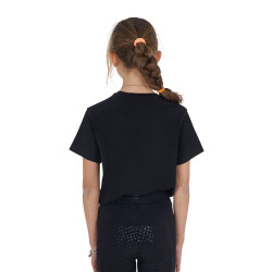 T-shirt fille Equestro Horse Club coton manches courtes Noir T-shirt fille Equestro Horse Club coton manches courtes Noir