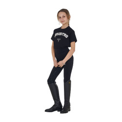 T-shirt fille Equestro Horse Club coton manches courtes Noir T-shirt fille Equestro Horse Club coton manches courtes Noir