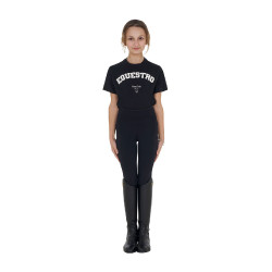 T-shirt fille Equestro Horse Club coton manches courtes Noir T-shirt fille Equestro Horse Club coton manches courtes Noir
