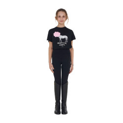 Meisjes T-shirt Equestro Head In The Clouds van katoen met korte mouwen Zwart