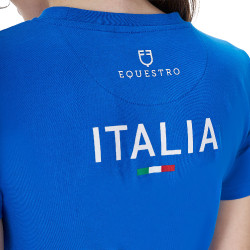 Dames T-shirt Equestro x FISE slim fit met korte mouwen Blauw van Savoye Dames T-shirt Equestro x FISE slim fit met korte mouwen Blauw van Savoye