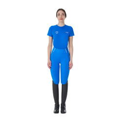 Dames T-shirt Equestro x FISE slim fit met korte mouwen Blauw van Savoye Dames T-shirt Equestro x FISE slim fit met korte mouwen Blauw van Savoye