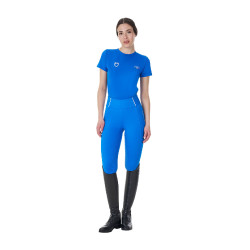 Dames T-shirt Equestro x FISE slim fit met korte mouwen Blauw van Savoye Dames T-shirt Equestro x FISE slim fit met korte mouwen Blauw van Savoye