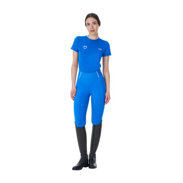 Dames T-shirt Equestro x FISE slim fit met korte mouwen Blauw van Savoye Dames T-shirt Equestro x FISE slim fit met korte mouwen Blauw van Savoye