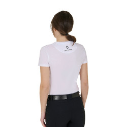 T-shirt femme Equestro Wild Flower en coton manches courtes Blanc T-shirt femme Equestro Wild Flower en coton manches courtes Blanc