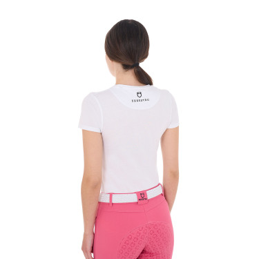 T-shirt femme Equestro So Lovely en coton manches courtes Blanc T-shirt femme Equestro So Lovely en coton manches courtes Blanc