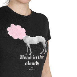 Equestro dames T‑shirt katoen – paardrijden, korte mouw