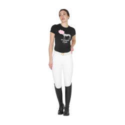 Equestro dames T‑shirt katoen – paardrijden, korte mouw
